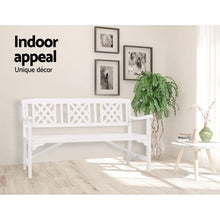 Load image into Gallery viewer, Gardeon Wooden Garden Bench 3 Seat Patio Furniture Timber Outdoor Lounge Chair White
