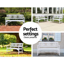 Load image into Gallery viewer, Gardeon Wooden Garden Bench 3 Seat Patio Furniture Timber Outdoor Lounge Chair White