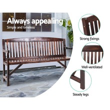 Load image into Gallery viewer, Gardeon Wooden Garden Bench Chair Natural Outdoor Furniture Décor Patio Deck 3 Seater