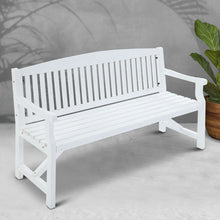 Load image into Gallery viewer, Gardeon Wooden Garden Bench Chair Outdoor Furniture Patio Deck 3 Seater White