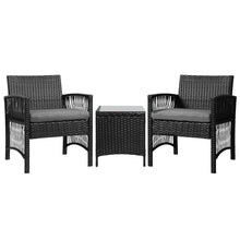 Load image into Gallery viewer, Gardeon Patio Furniture Outdoor Bistro Set Dining Chairs Setting 3 Piece Wicker
