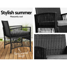 Load image into Gallery viewer, Gardeon Patio Furniture Outdoor Bistro Set Dining Chairs Setting 3 Piece Wicker