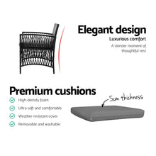 Load image into Gallery viewer, Gardeon Patio Furniture Outdoor Bistro Set Dining Chairs Setting 3 Piece Wicker