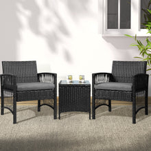 Load image into Gallery viewer, Gardeon Patio Furniture Outdoor Bistro Set Dining Chairs Setting 3 Piece Wicker