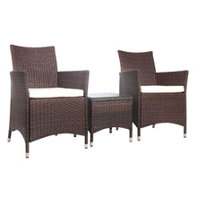 Load image into Gallery viewer, Gardeon 3 Piece Wicker Outdoor Furniture Set - Brown