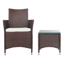 Load image into Gallery viewer, Gardeon 3 Piece Wicker Outdoor Furniture Set - Brown