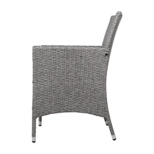Load image into Gallery viewer, 3 Piece Wicker Outdoor Chair Side Table Furniture Set - Grey