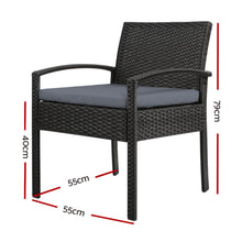 Load image into Gallery viewer, Gardeon Outdoor Furniture Bistro Wicker Chair Black