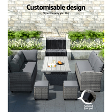 Load image into Gallery viewer, Gardeon 8 Seater Outdoor Dining Lounge Wicker Set