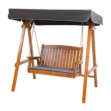 Load image into Gallery viewer, Outdoor Gardeon Swing Chair Wooden Garden Bench Canopy 2 Seater