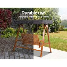 Load image into Gallery viewer, Outdoor Gardeon Swing Chair Wooden Garden Bench Canopy 2 Seater