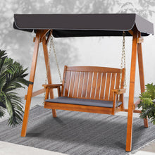 Load image into Gallery viewer, Outdoor Gardeon Swing Chair Wooden Garden Bench Canopy 2 Seater