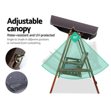 Load image into Gallery viewer, Wooden Outdoor Gardeon Swing Chair Garden Bench Canopy 3 Seater