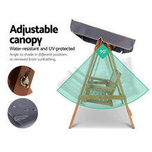 Load image into Gallery viewer, Gardeon Outdoor Wooden Swing Chair Garden Bench Canopy 3 Seater