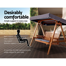 Load image into Gallery viewer, Gardeon Outdoor Wooden Swing Chair Garden Bench Canopy 3 Seater
