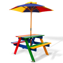 Load image into Gallery viewer, Keezi Kids Wooden Picnic Table Set with Umbrella