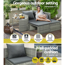 Load image into Gallery viewer, Gardeon Sun Lounge Wicker Lounger Patio Furniture Outdoor Setting Day Bed Garden
