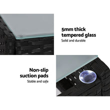 Load image into Gallery viewer, Gardeon Outdoor Furniture Lounge Setting Wicker Patio Dining Set w/Storage Cover Black