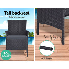 Load image into Gallery viewer, Gardeon Outdoor Furniture Lounge Setting Wicker Patio Dining Set w/Storage Cover Grey
