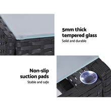 Load image into Gallery viewer, Gardeon Outdoor Furniture Lounge Setting Wicker Patio Dining Set w/Storage Cover Grey