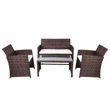 Load image into Gallery viewer, Gardeon Rattan Furniture Outdoor Lounge Setting Wicker Dining Set w/Storage Cover Brown