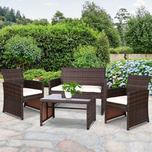 Load image into Gallery viewer, Gardeon Rattan Furniture Outdoor Lounge Setting Wicker Dining Set w/Storage Cover Brown