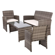Load image into Gallery viewer, Gardeon Rattan Furniture Outdoor Lounge Setting Wicker Dining Set w/Storage Cover Mixed Grey