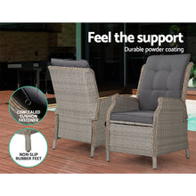 Load image into Gallery viewer, Gardeon Set of 2 Recliner Chairs Sun lounge Outdoor Patio Furniture Wicker Sofa Lounger