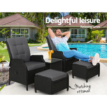 Load image into Gallery viewer, Gardeon Recliner Chairs Sun lounge Setting Outdoor Furniture Patio Garden Wicker