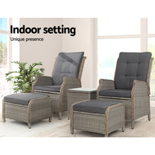 Load image into Gallery viewer, Gardeon Recliner Chairs Sun lounge Outdoor Setting Patio Furniture Garden Wicker