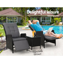 Load image into Gallery viewer, Gardeon Recliner Chairs Sun lounge Setting Outdoor Furniture Patio Wicker Sofa
