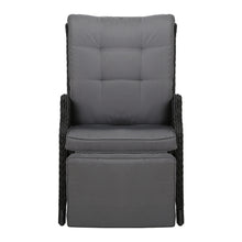 Load image into Gallery viewer, Gardeon Set of 2 Recliner Chairs Sun lounge Outdoor Furniture Setting Patio Wicker Sofa Black