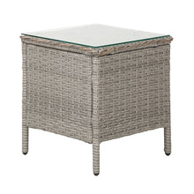 Load image into Gallery viewer, Gardeon Side Table Coffee Patio Desk Outdoor Furniture Rattan Indoor Garden Grey