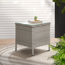 Load image into Gallery viewer, Gardeon Side Table Coffee Patio Desk Outdoor Furniture Rattan Indoor Garden Grey