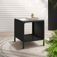 Load image into Gallery viewer, Gardeon Side Table Coffee Patio Outdoor Furniture Rattan Desk Indoor Garden Black