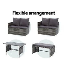 Load image into Gallery viewer, Gardeon Outdoor Furniture Dining Setting Sofa Set Lounge Wicker 8 Seater Mixed Grey