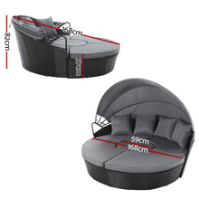 Load image into Gallery viewer, Gardeon Outdoor Lounge Setting Sofa Patio Furniture Wicker Garden Rattan Set Day Bed Black