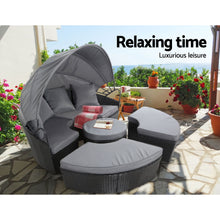 Load image into Gallery viewer, Gardeon Outdoor Lounge Setting Sofa Patio Furniture Wicker Garden Rattan Set Day Bed Black