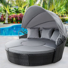 Load image into Gallery viewer, Gardeon Outdoor Lounge Setting Sofa Patio Furniture Wicker Garden Rattan Set Day Bed Black