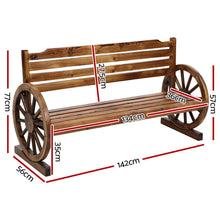 Load image into Gallery viewer, Gardeon Garden Bench Wooden Wagon Chair 3 Seat Outdoor Furniture Backyard Lounge