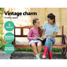 Load image into Gallery viewer, Gardeon Garden Bench Wooden Wagon Chair 3 Seat Outdoor Furniture Backyard Lounge Charcoal
