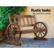 Load image into Gallery viewer, Wood Outdoor Patio Wagon Wheel Chair
