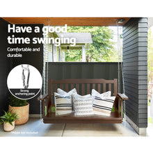 Load image into Gallery viewer, Gardeon Porch Swing Chair with Chain Garden Bench Outdoor Furniture Wooden Brown