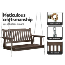 Load image into Gallery viewer, Gardeon Porch Swing Chair with Chain Garden Bench Outdoor Furniture Wooden Brown