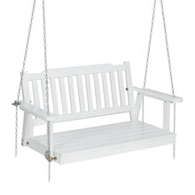 Load image into Gallery viewer, Outdoor White Porch Swing Chair with Chain Garden Bench