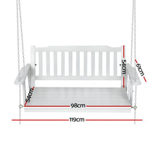 Load image into Gallery viewer, Outdoor White Porch Swing Chair with Chain Garden Bench