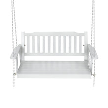 Load image into Gallery viewer, Outdoor White Porch Swing Chair with Chain Garden Bench
