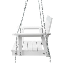 Load image into Gallery viewer, Outdoor White Porch Swing Chair with Chain Garden Bench