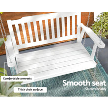 Load image into Gallery viewer, Outdoor White Porch Swing Chair with Chain Garden Bench