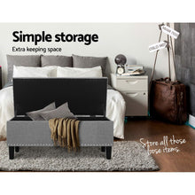 Load image into Gallery viewer, Artiss Storage Ottoman Blanket Box Linen Fabric Chest Foot Stool Toy Bench Grey